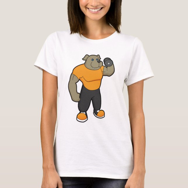 Camiseta Perro en ejercicio con dumbbell (Anverso)