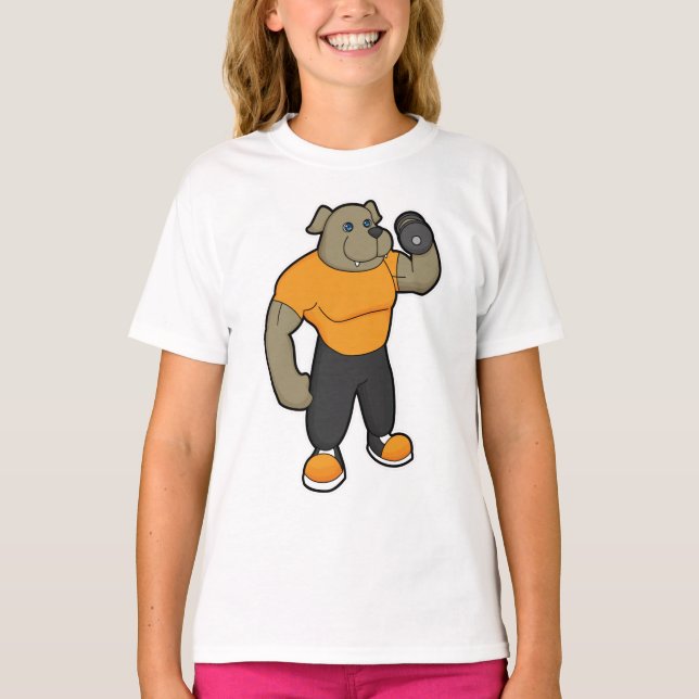 Camiseta Perro en ejercicio con dumbbell (Anverso)