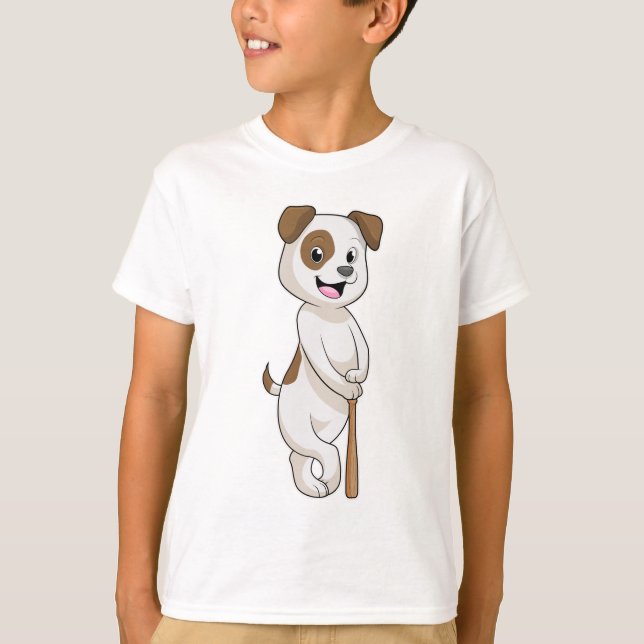 Camiseta Perro en el béisbol con bate de béisbol (Anverso)