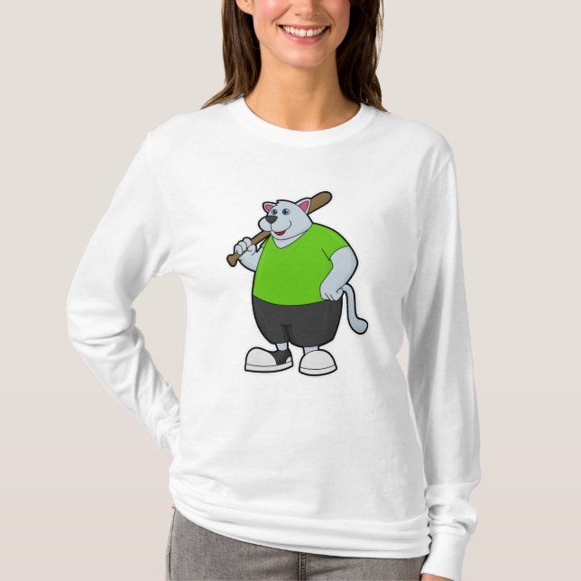 Camiseta Perro en el béisbol con bate de béisbol (Anverso)