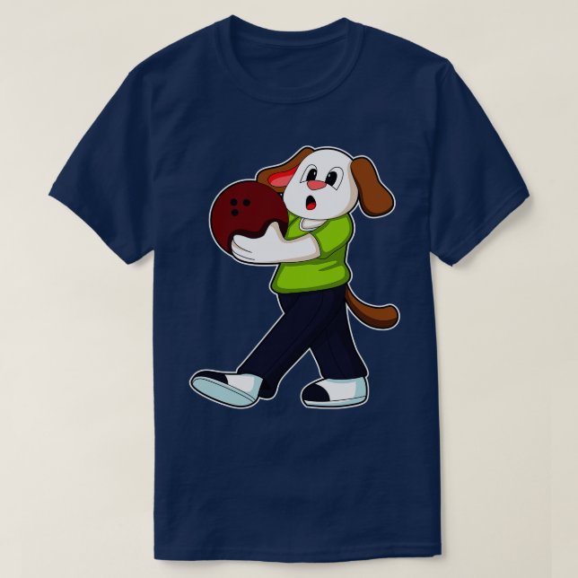 Camiseta Perro en el Bowling con bolera 1 (Diseño del anverso)