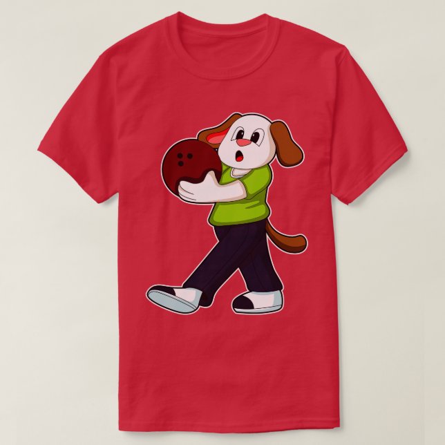 Camiseta Perro en el Bowling con bolera 2 (Diseño del anverso)