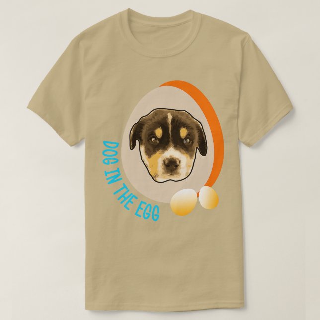 Camiseta perro en el huevo 126 (Diseño del anverso)