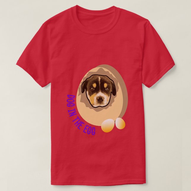Camiseta perro en el huevo 168 (Diseño del anverso)