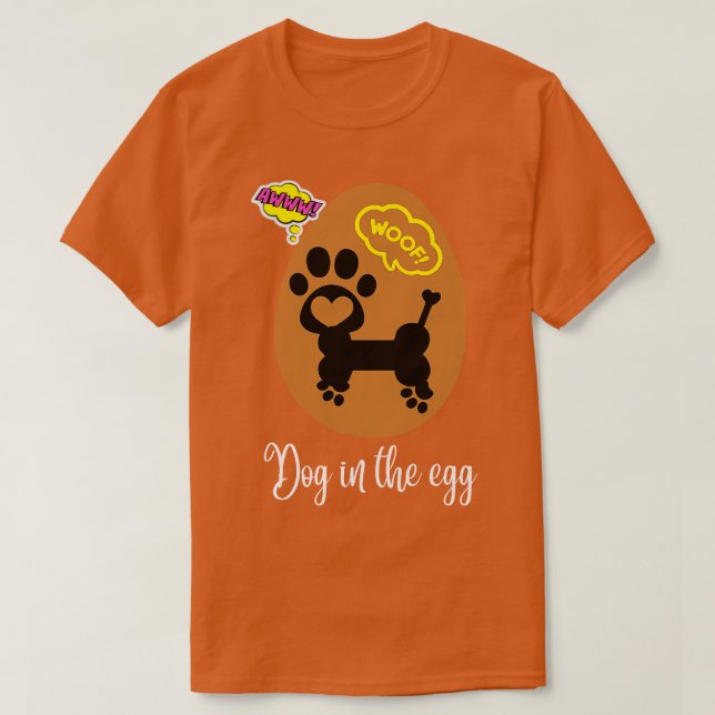 Camiseta perro en el huevo 190 (Diseño del anverso)