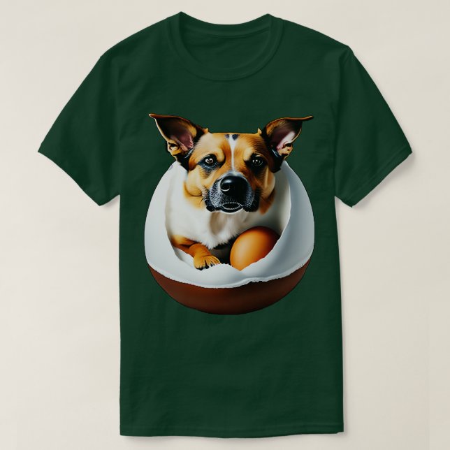 Camiseta Perro En El Huevo Divertido 1 (Diseño del anverso)