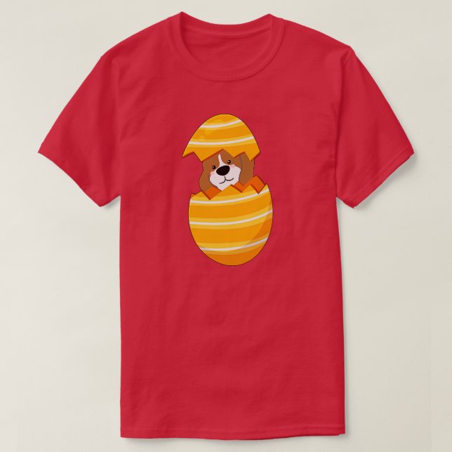 Camiseta Perro en el huevo Gracioso Día de Pascua Perro en  (Diseño del anverso)
