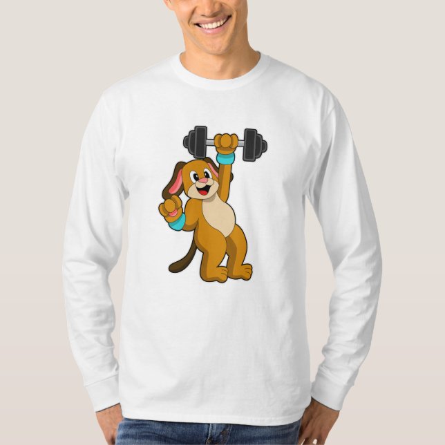 Camiseta Perro en entrenamiento de fuerza con Dumbbell (Anverso)