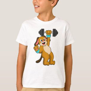 Camiseta Perro en entrenamiento de fuerza con Dumbbell