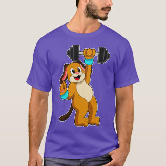 Camiseta Perro en entrenamiento de fuerza con Dumbbell