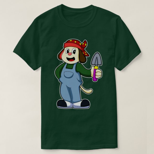 Camiseta Perro en granjero con lanza de flores (Diseño del anverso)