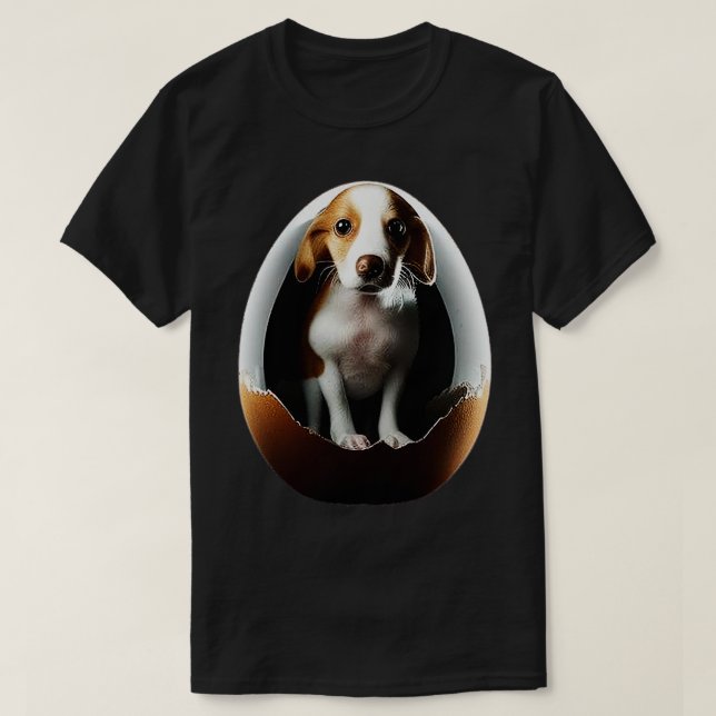 Camiseta Perro en huevo 27 (Diseño del anverso)