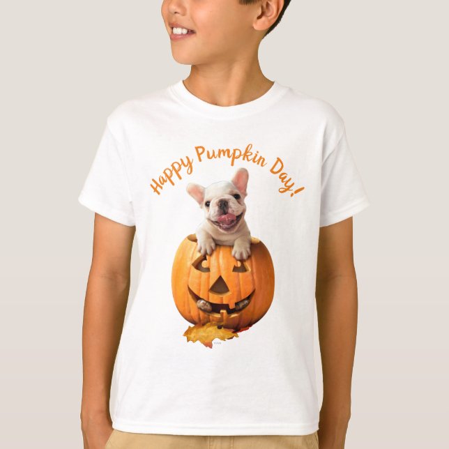 Camiseta Perro en Jack-o-Lantern (Anverso)