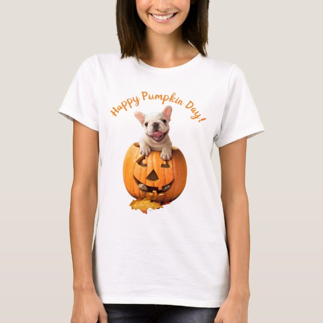 Camiseta Perro en Jack-o-Lantern (Anverso)
