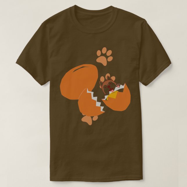 Camiseta Perro en la cáscara del huevo (Diseño del anverso)