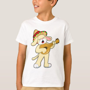 Camiseta Perro en la música con guitarra