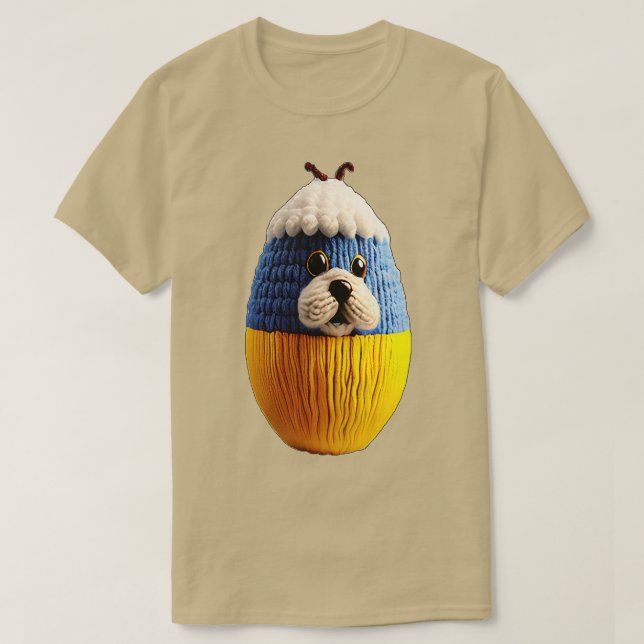 Camiseta Perro En La Ropa De Impresión Estándar De Huevo (Diseño del anverso)