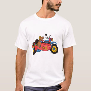 Camiseta Perro en motocicleta en sidecar