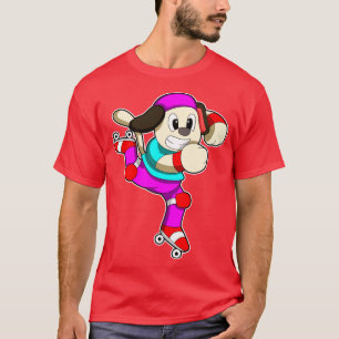 Camiseta Perro en patinaje en línea con gorro de patines en