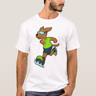 Camiseta Perro en patinaje sobre hielo con gafas