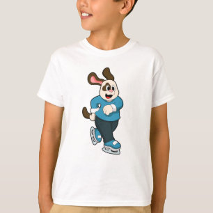 Camiseta Perro en patinaje sobre hielo con patines de hielo