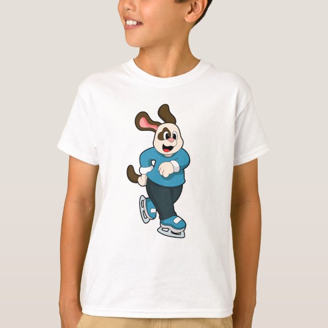Camiseta Perro en patinaje sobre hielo con patines de hielo (Anverso)