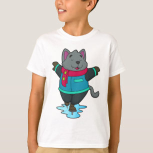 Camiseta Perro en patinaje sobre hielo con patines de hielo