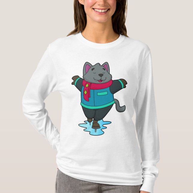 Camiseta Perro en patinaje sobre hielo con patines de hielo (Anverso)