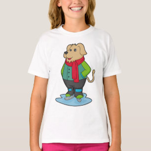 Camiseta Perro en patinaje sobre hielo con patines de hielo