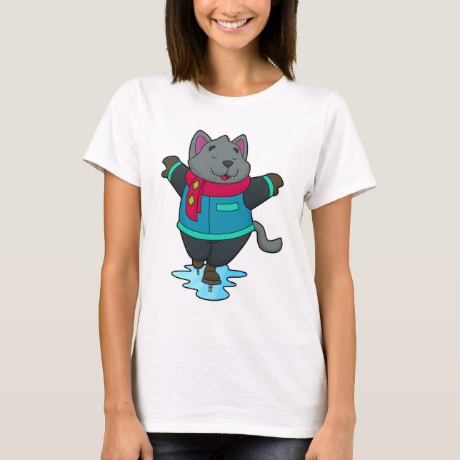 Camiseta Perro en patinaje sobre hielo con patines de hielo (Anverso)