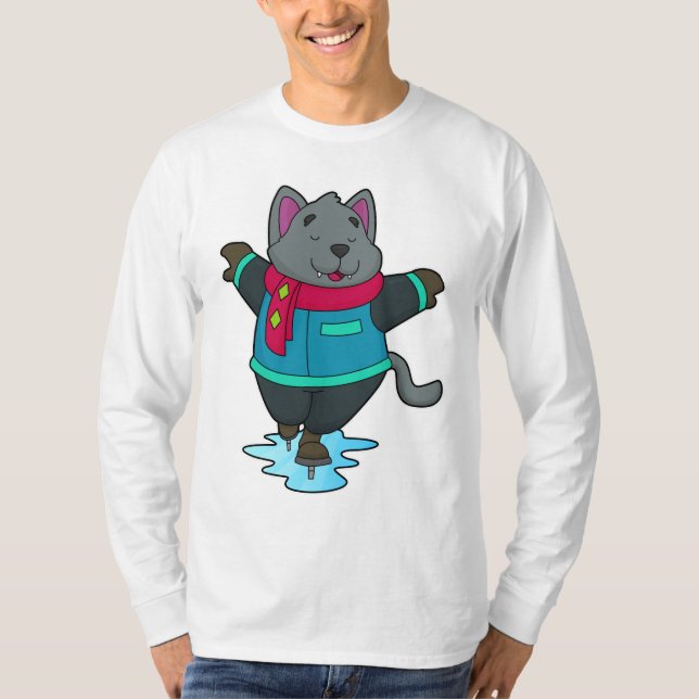 Camiseta Perro en patinaje sobre hielo con patines de hielo (Anverso)