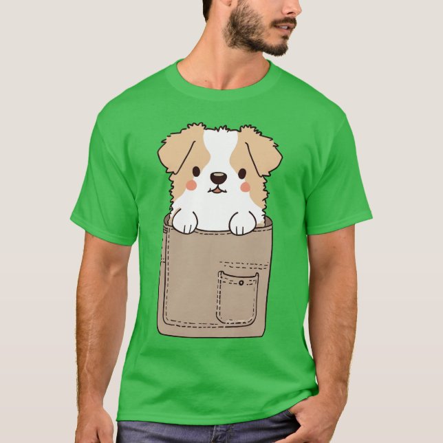 Camiseta Perro en perritos graciosos de bolsillo para los a (Anverso)