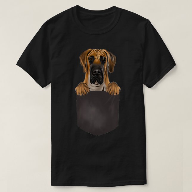 Camiseta Perro en Pocket Divertido Perro Perro Marrón Gran  (Diseño del anverso)