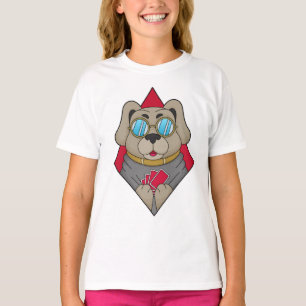 Camiseta Perro en Poker con tarjetas de póker