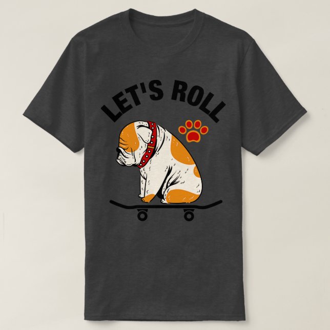 Camiseta Perro en Skateboard (Diseño del anverso)