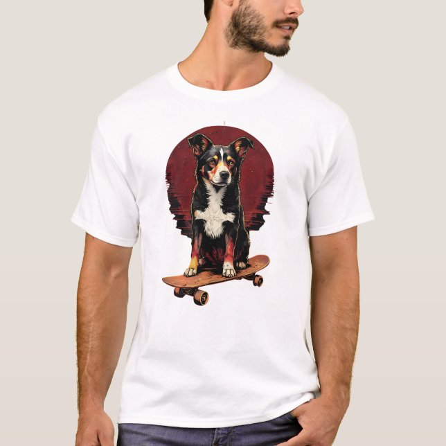 Camiseta Perro en Skateboard (Anverso)