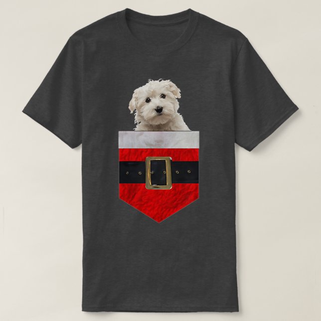 Camiseta Perro en tu Pocket Santa Maltese  (Diseño del anverso)