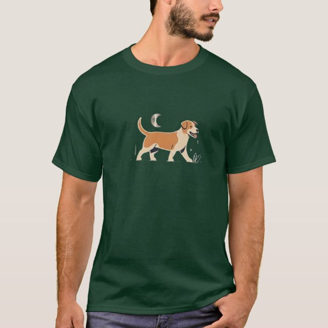Camiseta perro en un paseo nocturno (Anverso)