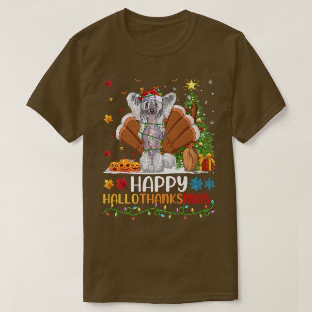 Camiseta Perro Enamorado Gracioso Perro Chino Felíz Hola Th (Diseño del anverso)