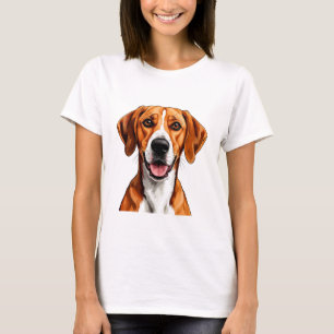 Camiseta Perro English Foxhound con expresión brillante y f