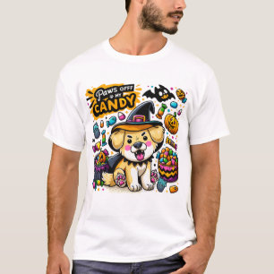 Camiseta Perro enojado de Halloween con sombrero de bruja s