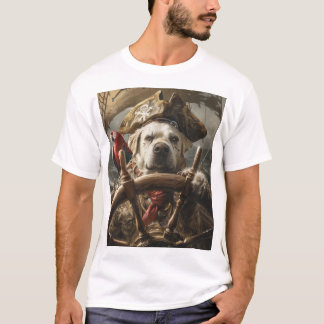 Camiseta Perro enojado en Gorra pirata dirigiendo la camise