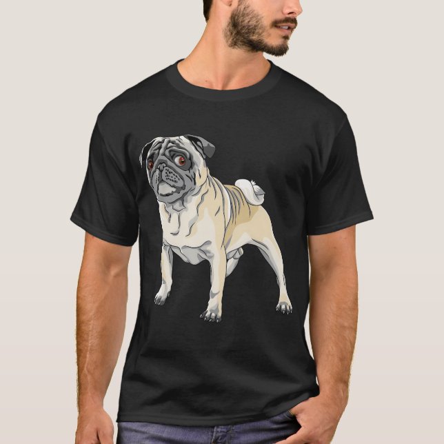 Camiseta perro enojado raza pug cervato (Anverso)