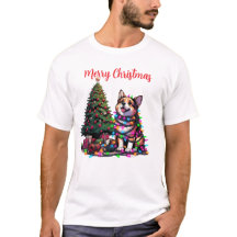 Perro envuelto en Navidades Luces de arte