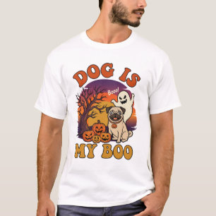 Camiseta Perro Es Boo Halloween Pug Fantasma Calabazas_1