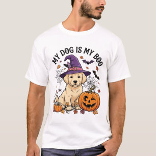 Camiseta Perro Es Bruja De Halloween Cachorro Calabaza_1