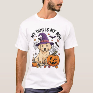 Camiseta Perro Es Bruja De Halloween Cachorro Calabaza_1