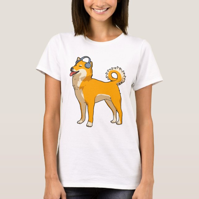 Camiseta Perro escuchando música (Anverso)