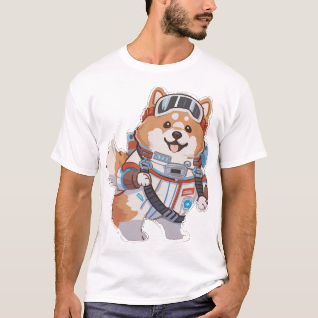 Camiseta Perro espacial con traje de astronauta (Anverso)