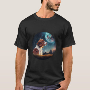 Camiseta Perro Español Británico Bajo Estrellas Espaciales 